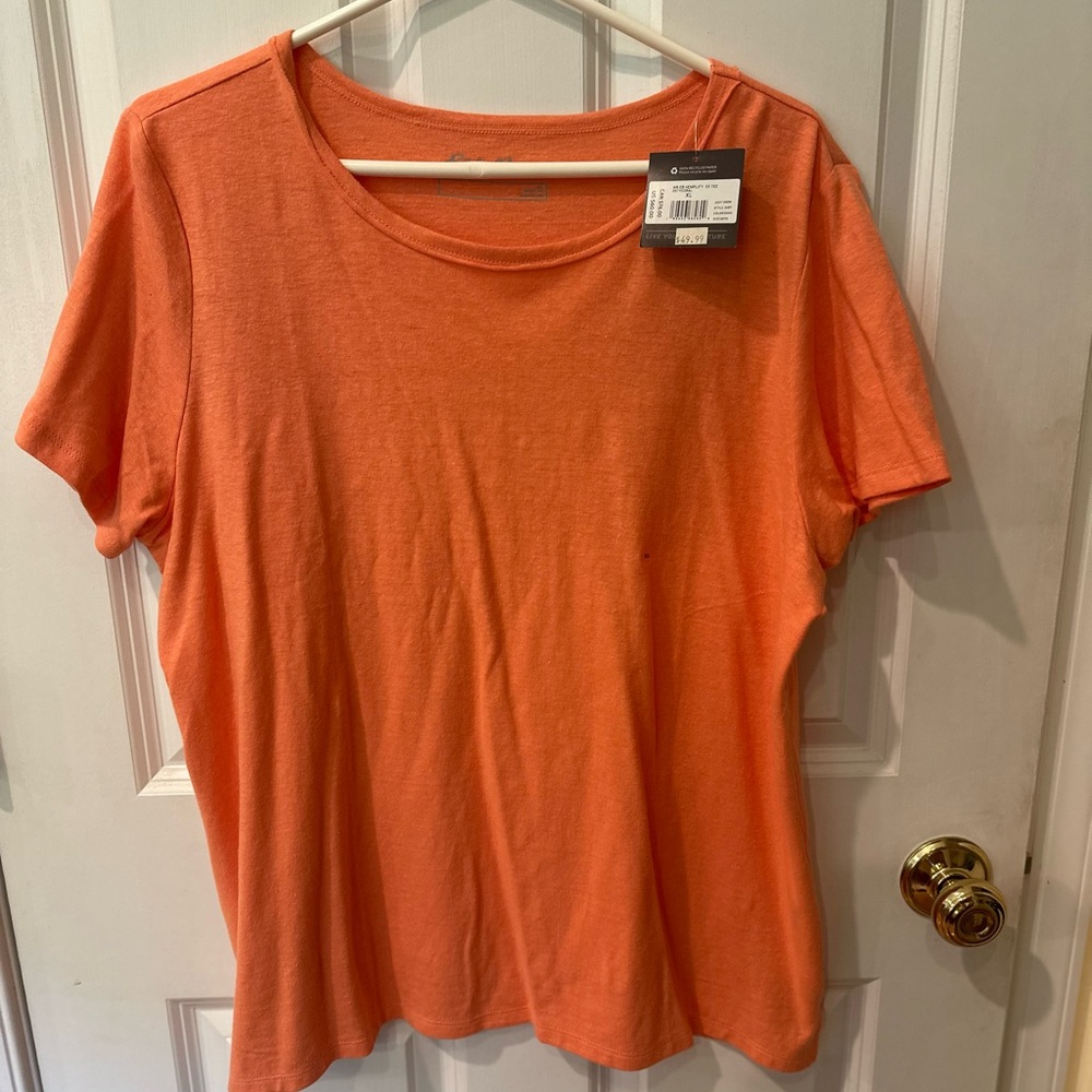 NWT Eddie Bauer Orange Relaxed Short Sleeve T-Shirt